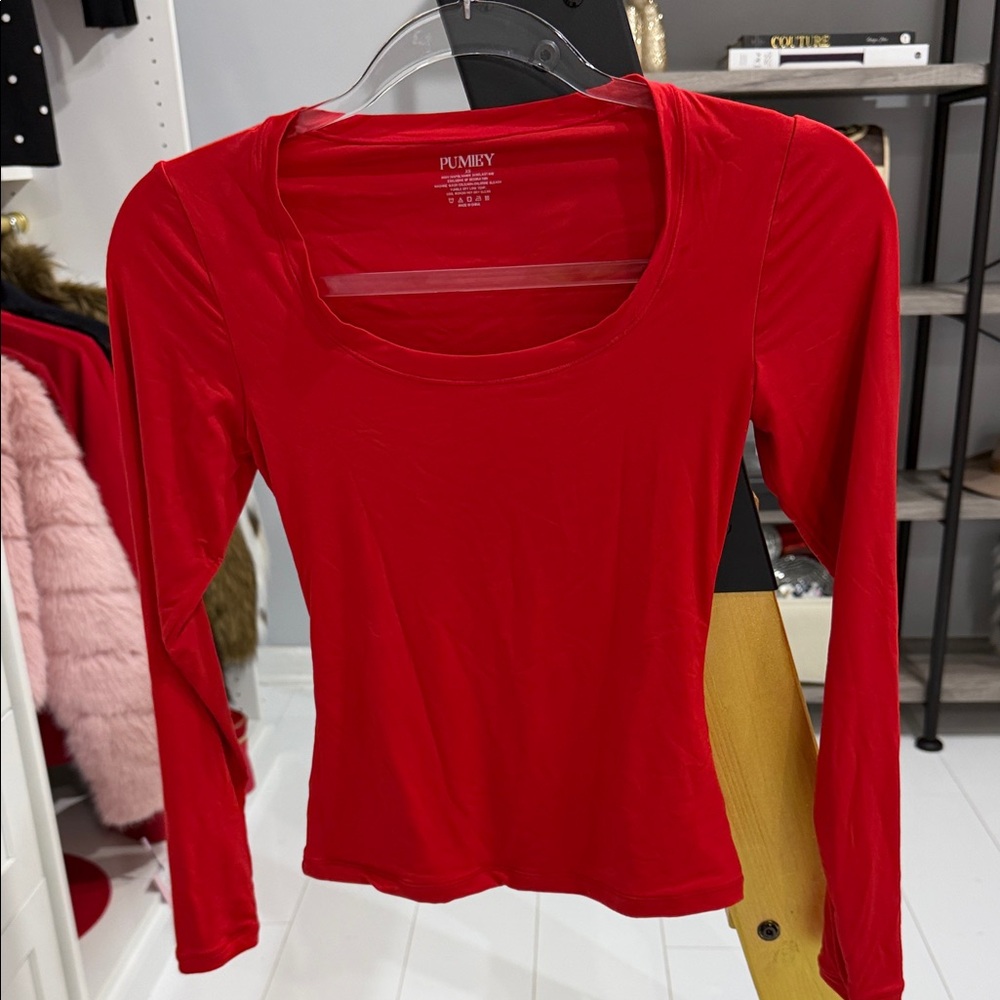 Amazon Vibrant Red Long Sleeve Top